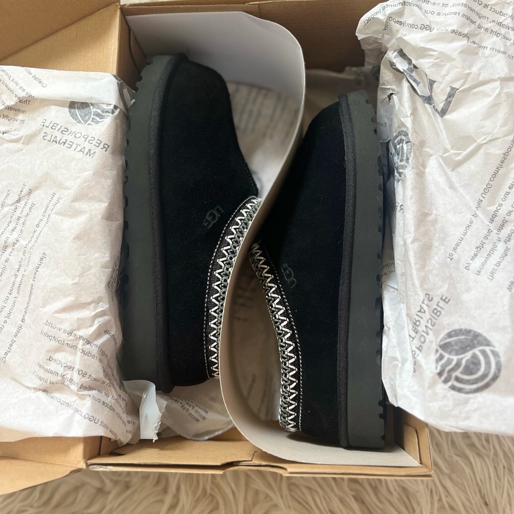 UGG Tasman women’s slipper black. New and never worn.